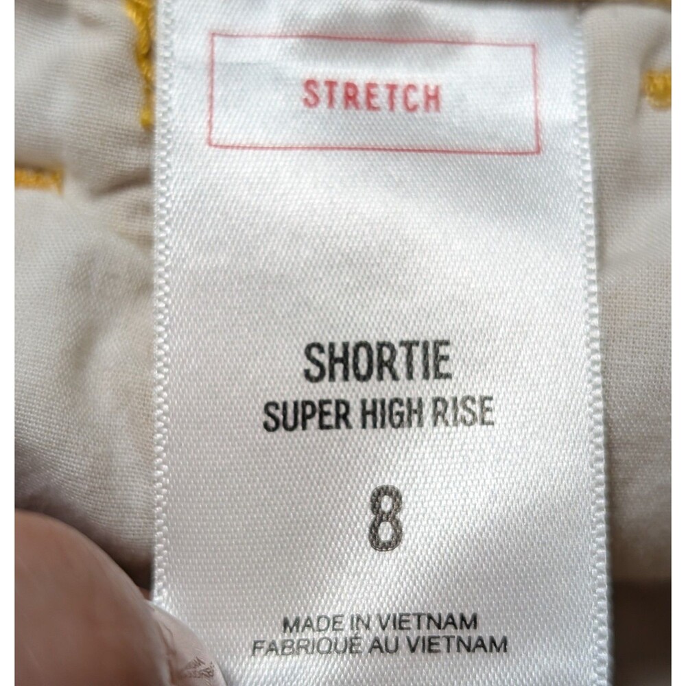 Express Size 8 Shorts Shortie Super High Rise Stretch Mustard Boho Retro - Picture 5 of 12